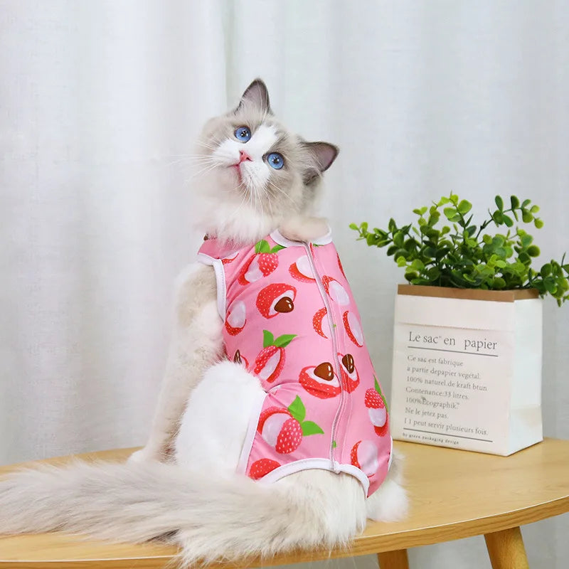 Cat Clothing Female Cat Sterilization Suit Weaning Suit Postoperative Dressing Anti Licking Elastic Pet Cat Clothing