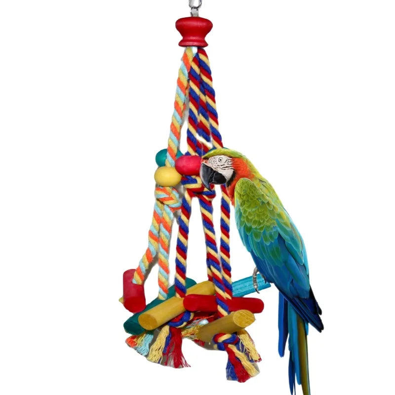 Bird Chewing Toy Bird Parrot Training Toys Chewing Foraging Hanging Cage Paper Strings Wire Drawing Ball Toys Relieve Boredom