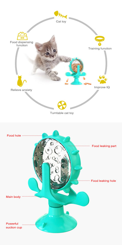 Dog Cat Feeding Interactive Wheel Toys Pet Leaking Food Training Ball Slow Dog Feeder Funny Dog Wheel Pet Products