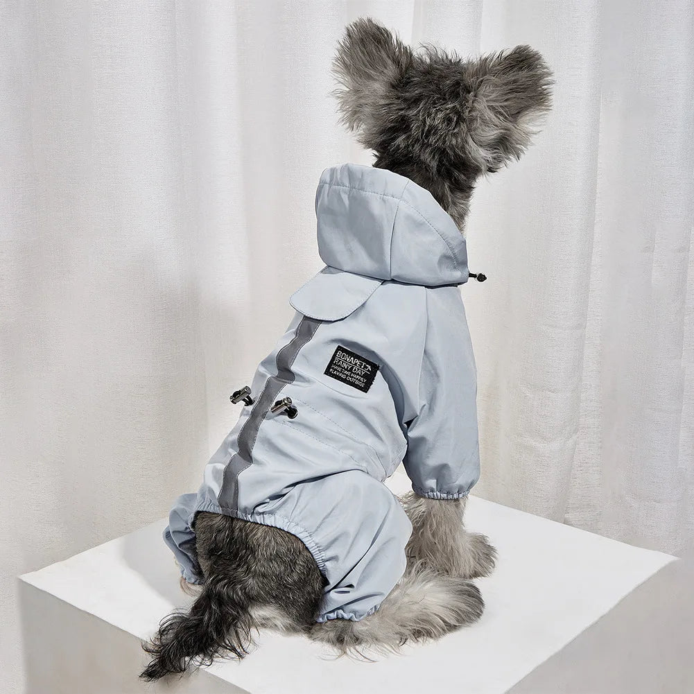 Dog Waterproof Clothes Reflective Dog Raincoat Soft Impermeable Polyester Jacket Pet Puppy Outfits Raincoat
