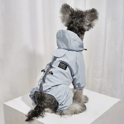 Dog Waterproof Clothes Reflective Dog Raincoat Soft Impermeable Polyester Jacket Pet Puppy Outfits Raincoat