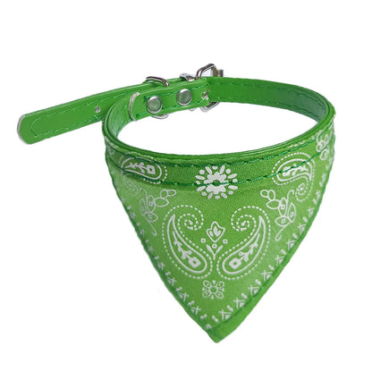 Cat Collar Lovely Adjustable Size Dog Cat Necktie Pet Triangular Saliva Tie Scarf Dog Bandana Collar With PU Leather Pet Product