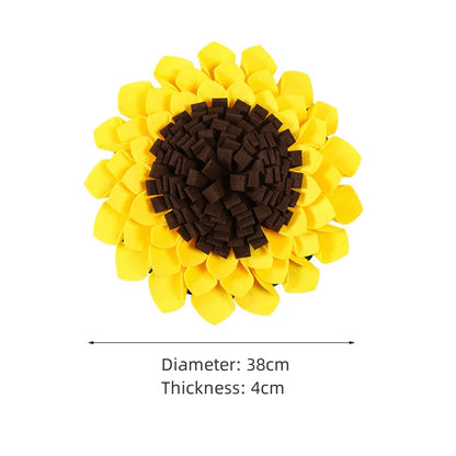 Pet Sniffing Mat Training Blanket Dog Snuffle Mat Sunflower Pad Dog Relieve Stress Puzzle Toy Mat Pet Nose Foraging Pad