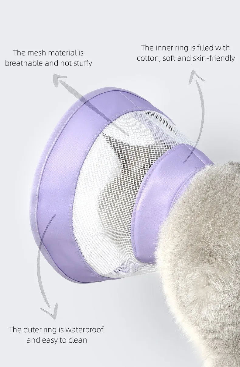 Pet Cat Dogs Health Recovery Elizabethan Cotton Filling Collar Protective Medical Cone E- Collar for Dog and Cat
