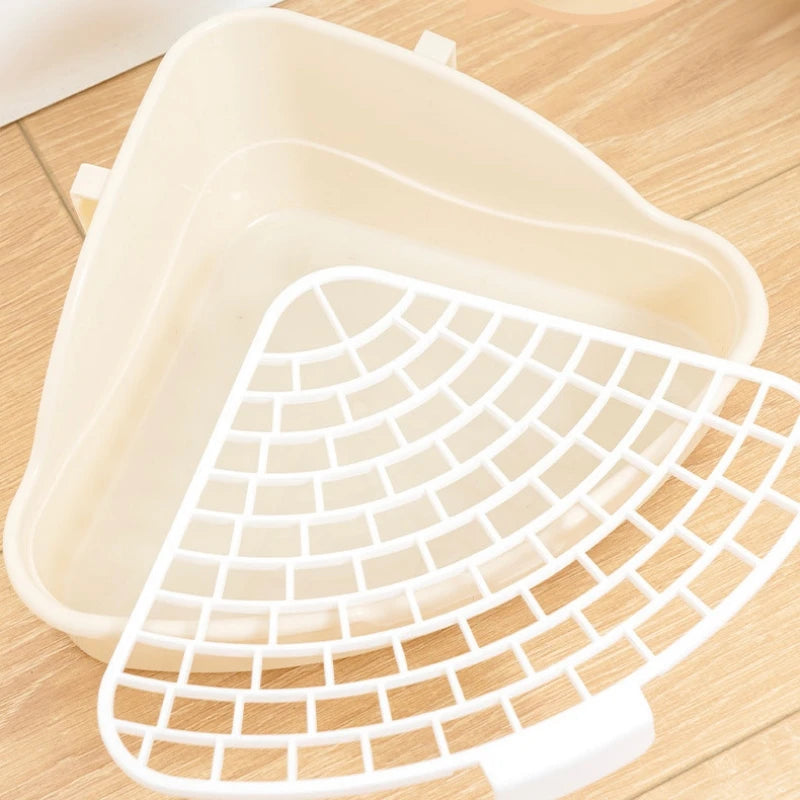Medium Rabbit Litter Box Bunnies Corner Toilet Box for Ferret Hamster Dragon Cat Guinea Pig Dutch Pig Supplies