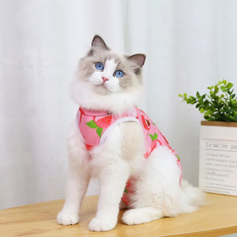 Cat Clothing Female Cat Sterilization Suit Weaning Suit Postoperative Dressing Anti Licking Elastic Pet Cat Clothing