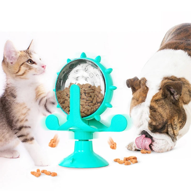 Dog Cat Feeding Interactive Wheel Toys Pet Leaking Food Training Ball Slow Dog Feeder Funny Dog Wheel Pet Products