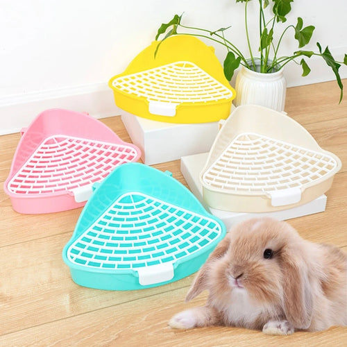 Medium Rabbit Litter Box Bunnies Corner Toilet Box for Ferret Hamster Dragon Cat Guinea Pig Dutch Pig Supplies