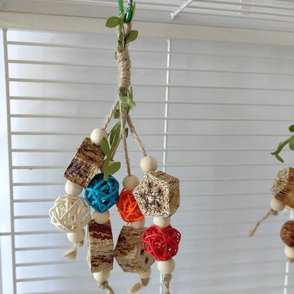 Colorful Hanging Parrot Bird Molar Toy Articles Parrot Bite Pet Bird Toy for Parrot Training Bird Swing Biting Toy
