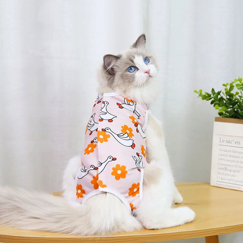 Cat Clothing Female Cat Sterilization Suit Weaning Suit Postoperative Dressing Anti Licking Elastic Pet Cat Clothing