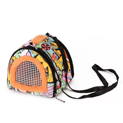 Small Pet Carrier Hamster Travel Bag Breathable Sugar Glider Cage Guinea Pig Pets Carrier Rabbit Ferret Bunny Parrot Sling Bag