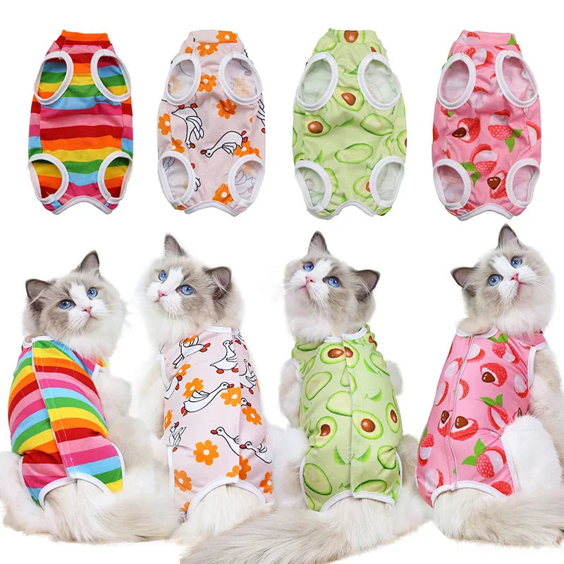 Cat Clothing Female Cat Sterilization Suit Weaning Suit Postoperative Dressing Anti Licking Elastic Pet Cat Clothing
