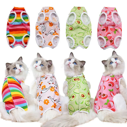 Cat Clothing Female Cat Sterilization Suit Weaning Suit Postoperative Dressing Anti Licking Elastic Pet Cat Clothing