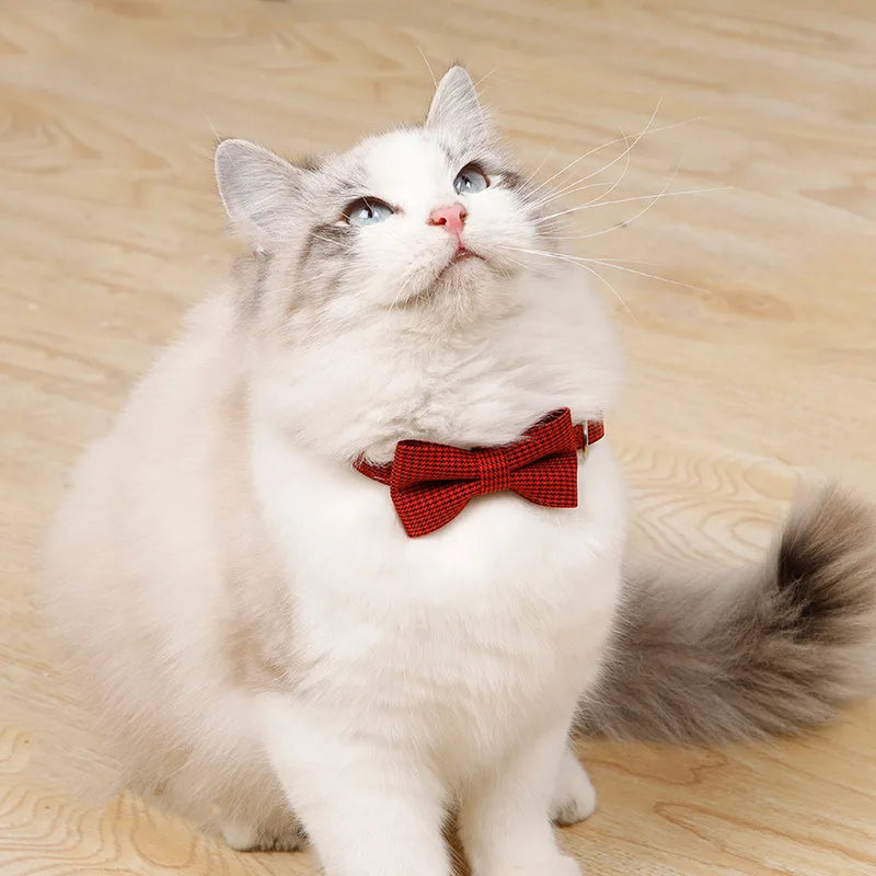 Pet Collar Adjustable Durable Cat Collars Cute Bow Kitten Necklace Soft Bell Puppy Lead Pet Product Cat Dog Accessories