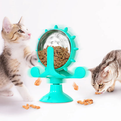 Dog Cat Feeding Interactive Wheel Toys Pet Leaking Food Training Ball Slow Dog Feeder Funny Dog Wheel Pet Products