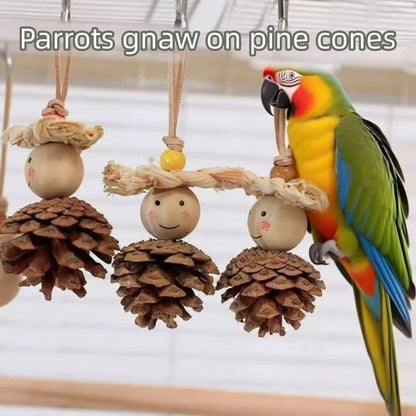 Parrots Gnaw On Pine Cones Teeth Grinding Toys For Relieving Boredom Natural Pine Balls Bird Cage Decoration Products ﻿