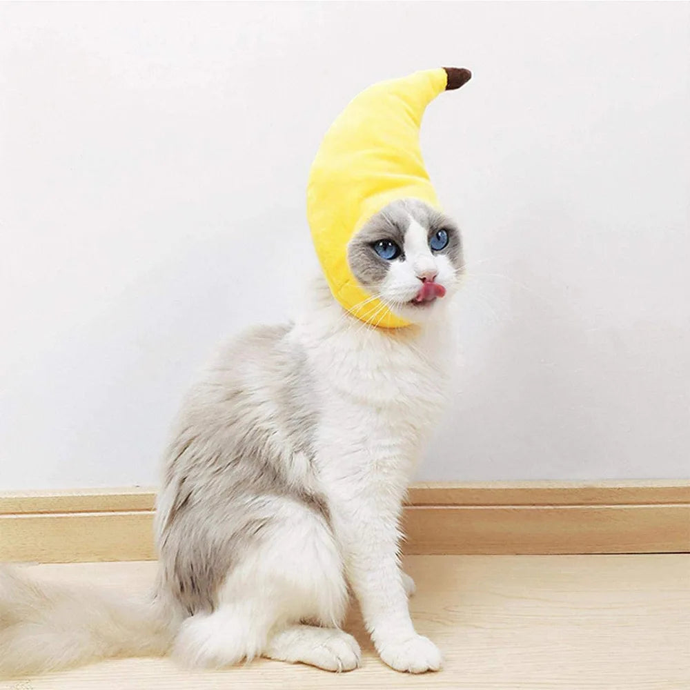 Funny Cute Pet Cat Costume Banana Cap Hat For Cat Dog Halloween Christmas Clothes Fancy Dress Party Pet Clothes