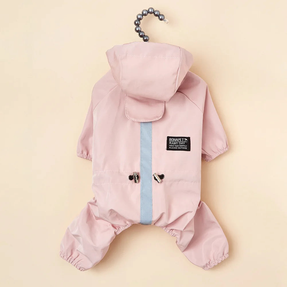 Dog Waterproof Clothes Reflective Dog Raincoat Soft Impermeable Polyester Jacket Pet Puppy Outfits Raincoat