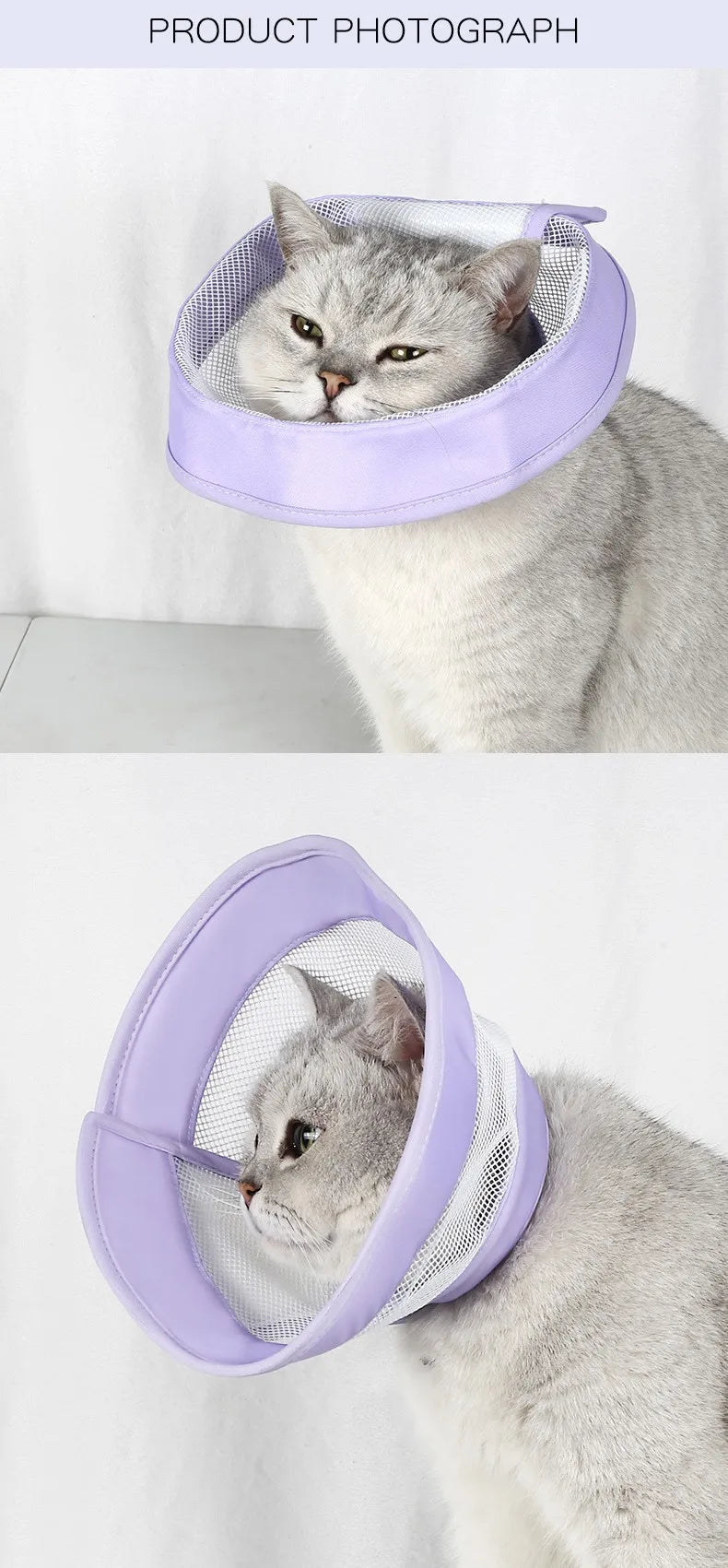 Pet Cat Dogs Health Recovery Elizabethan Cotton Filling Collar Protective Medical Cone E- Collar for Dog and Cat