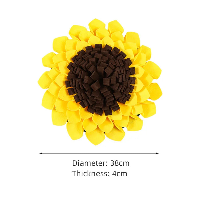 Pet Sniffing Mat Training Blanket Dog Snuffle Mat Sunflower Pad Dog Relieve Stress Puzzle Toy Mat Pet Nose Foraging Pad