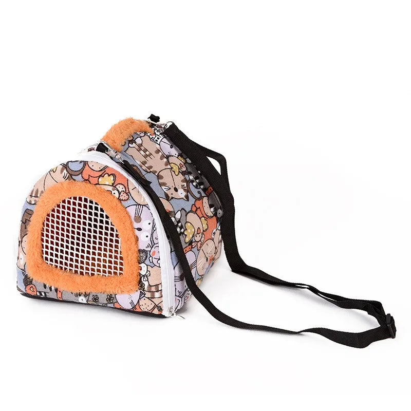 Small Pet Carrier Hamster Travel Bag Breathable Sugar Glider Cage Guinea Pig Pets Carrier Rabbit Ferret Bunny Parrot Sling Bag