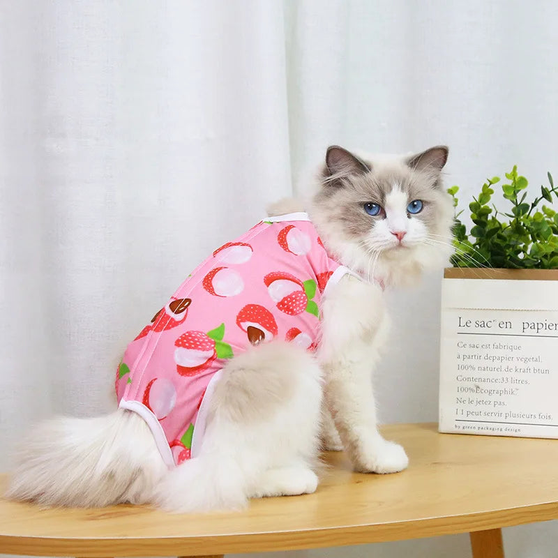 Cat Clothing Female Cat Sterilization Suit Weaning Suit Postoperative Dressing Anti Licking Elastic Pet Cat Clothing