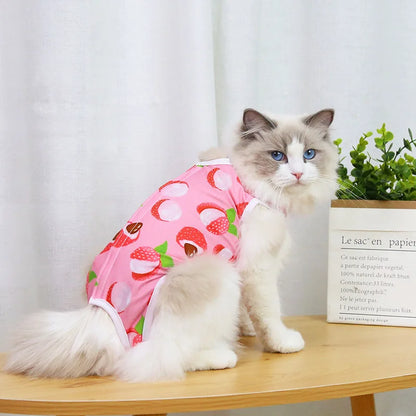 Cat Clothing Female Cat Sterilization Suit Weaning Suit Postoperative Dressing Anti Licking Elastic Pet Cat Clothing