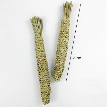 Rabbit Chew Toys Grass Woven Natural Rabbit Chew Carrot Rabbit Chew Sticks Small Animals Grinding Teeth Supplies Carrot Toys