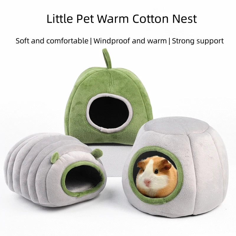 Pet House Hamster Bed Super Warm Guinea Pig Cage Accessories Cave Cozy Hideout for Hedgehog Bearded Rabbit Hedgehog Pets Items