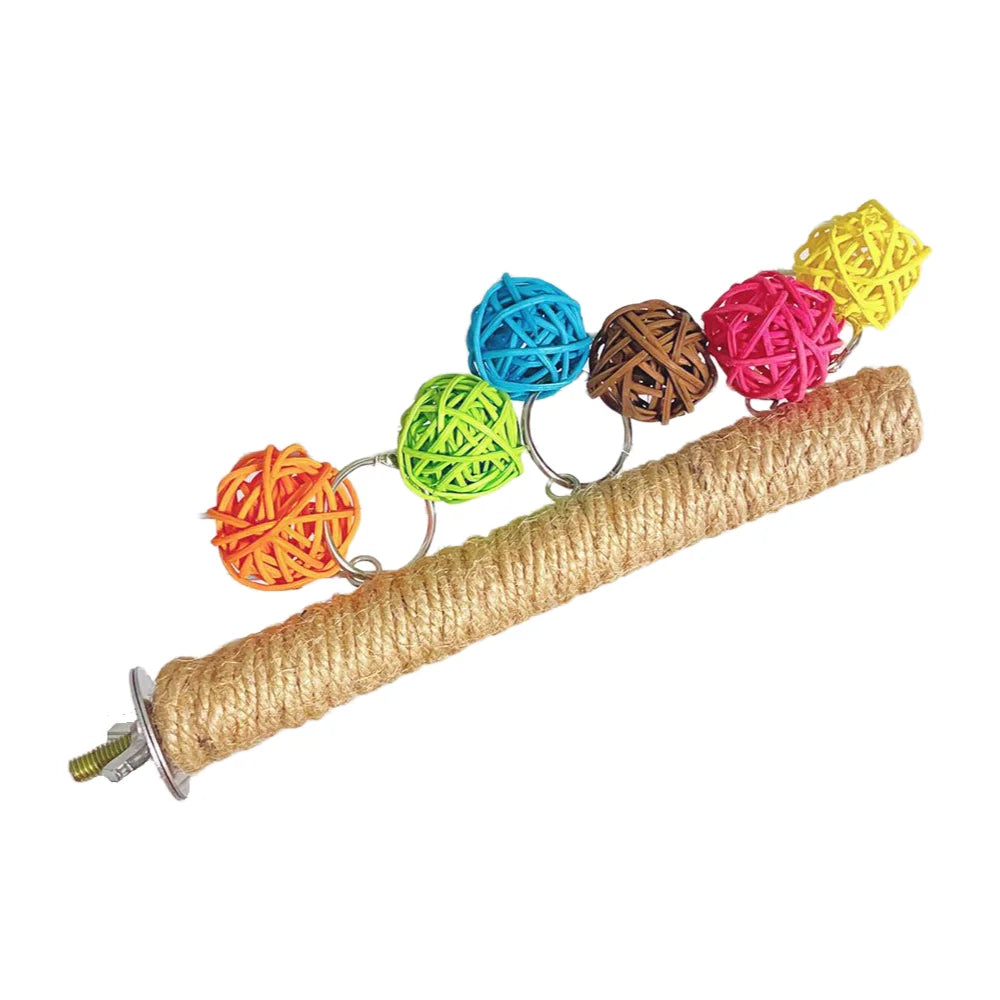 Parrot Rope Pole Grinding Claw and Mouth Chew Toy Pet Bird Climbing Stand Bird Entertainment Equipment