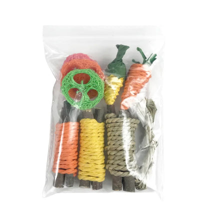 Pet Rabbit Guinea Pig Dragon Cat Fun Toy Hamster Tooth Grinding Set Pet Tooth Grinding Snacks