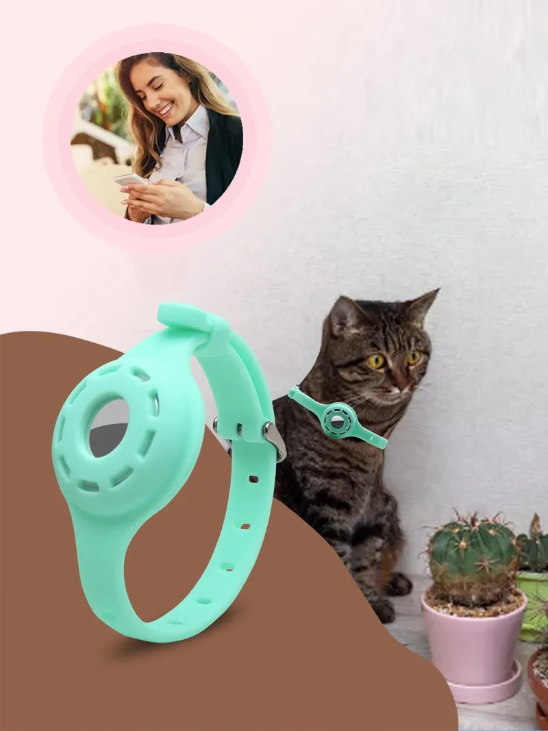 New Silicone Anti-Lost Pet Cat Collar Protective Tracker Anti Lost Positioning Collar Adjustable Pet Collar