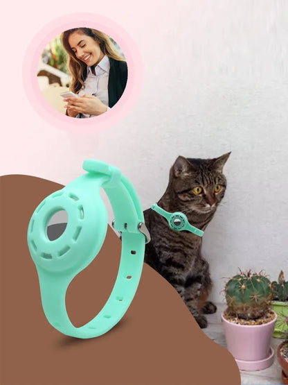 New Silicone Anti-Lost Pet Cat Collar Protective Tracker Anti Lost Positioning Collar Adjustable Pet Collar
