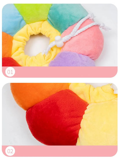 Rainbow Flower Cat Elizabethan Collar Pet Dog Neck Cone Recovery Collar Anti-bite Protective Medical Neck Ring Pet Accessories