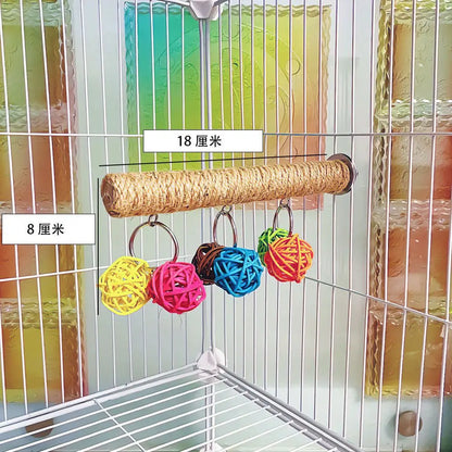 Parrot Rope Pole Grinding Claw and Mouth Chew Toy Pet Bird Climbing Stand Bird Entertainment Equipment