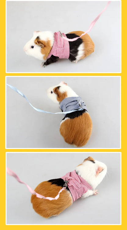 Small Pets Chest Strap Outdoor Traction Rope Adjustable Harness Vest For Hedgehog Chinchilla Dutch Guinea Pig Pet Supply