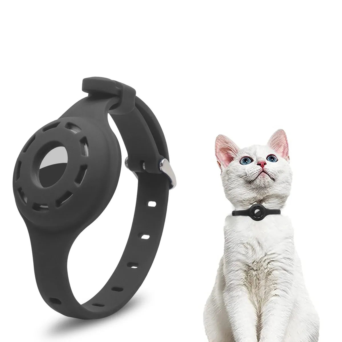 New Silicone Anti-Lost Pet Cat Collar Protective Tracker Anti Lost Positioning Collar Adjustable Pet Collar