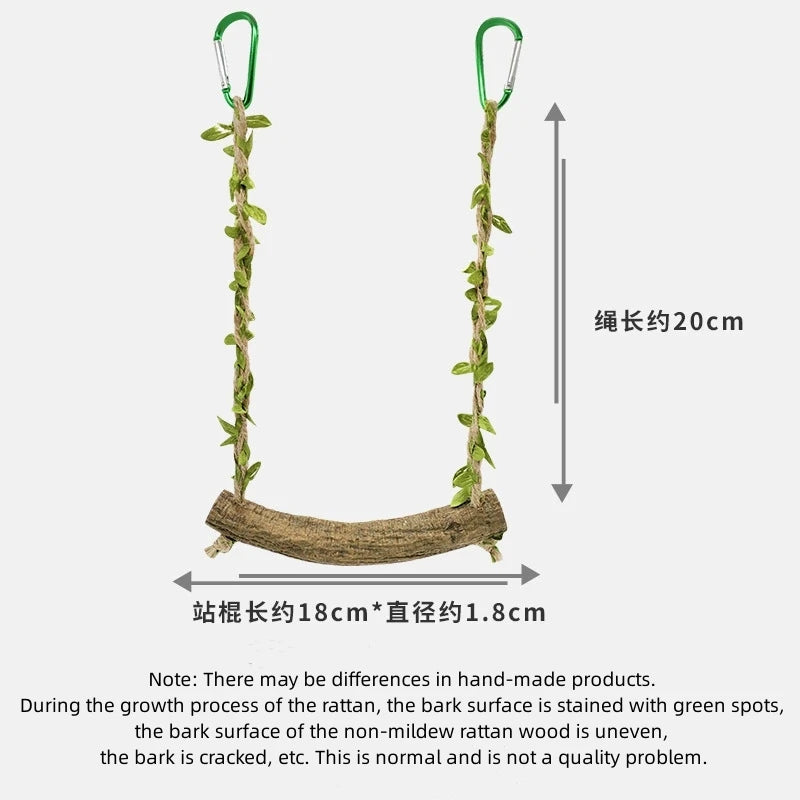 Parrot Stand Swing Toy Wood Perch Resistant Puzzle Fitness Bird Perch Stand