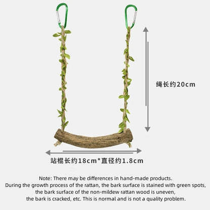 Parrot Stand Swing Toy Wood Perch Resistant Puzzle Fitness Bird Perch Stand