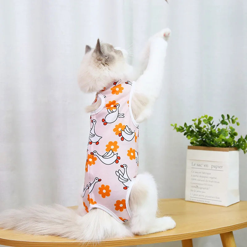 Cat Clothing Female Cat Sterilization Suit Weaning Suit Postoperative Dressing Anti Licking Elastic Pet Cat Clothing
