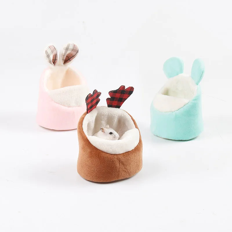 Hamster Cage Accessories Pet Toy Kennel Cold Shelter Pet Hamster Nest Keep Warm Nests Mini Hamster Supplies